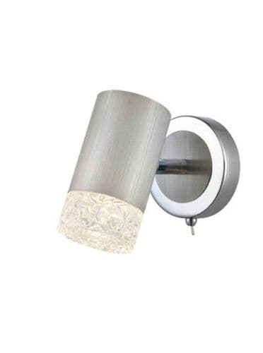 Cordelia 1 Switched Wall Light Satin Brushed Silver GSBFL2422-1