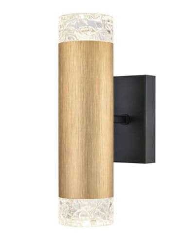 Cordelia 2 Light Wall Fitting Brushed Satin Gold And Black  GSBFL2423-2