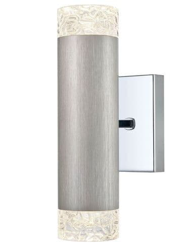 Cordelia 2 Light Wall Fitting Brushed Satin Nickel And Black GSBFL2422-2