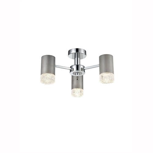 Cordelia 3 Light Flush Satin Brushed Silver GSBFL2422-3