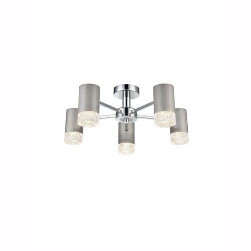 Cordelia 5 Light Flush Satin Brushed Silver GSBFL2422-5