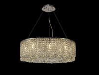 Corey 9 Light Round Pendant Chandelier, 60cm G9, Polished Chrome/Crystal