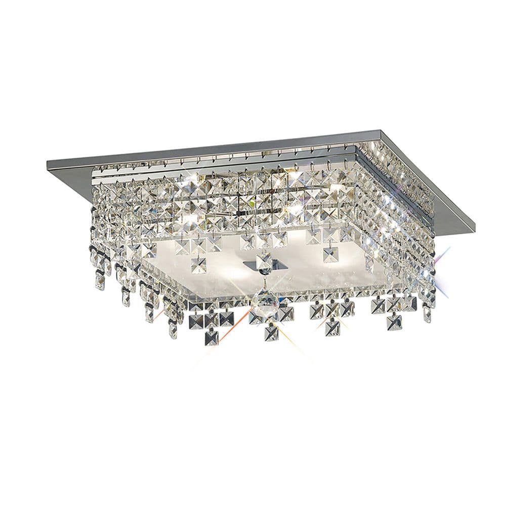 Crawford Ceiling Square 4 Light G9 Polished Chrome/Glass/Crystal