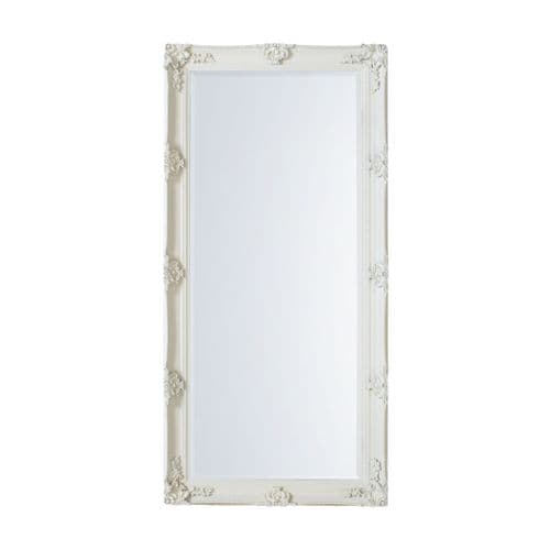 Cream wood rectangle leaner mirror FOE109494