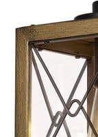 Croydon Pendant, 1 x E27, Wood Effect & Black/Clear Glass, IP54, 2yrs Warranty