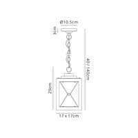 Croydon Pendant, 1 x E27, Wood Effect & Black/Clear Glass, IP54, 2yrs Warranty