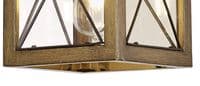 Croydon Pendant, 1 x E27, Wood Effect & Black/Clear Glass, IP54, 2yrs Warranty
