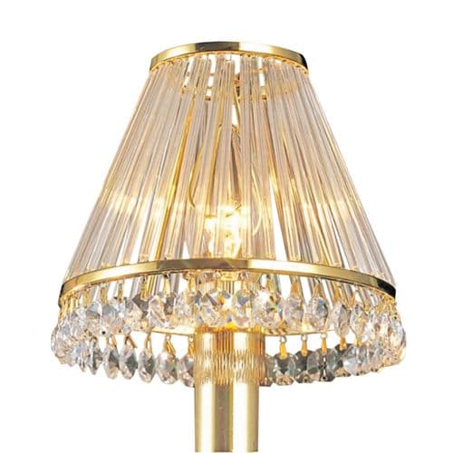 Crystal Clip-On Shade With Clear Glass Rods French Gold/Crystal