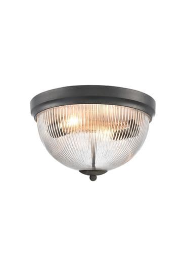 Cupola Matt Black 300mm Flush Ceiling Fitting GSBCF5839
