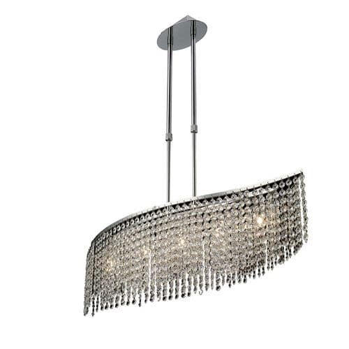 Curtis Telescopic Pendant Linear Bar 5 Light G9 Polished Chrome/Crystal