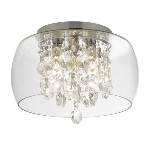 Curva 3Lt Bathroom Flush - Chrome Metal & Crystal Glass