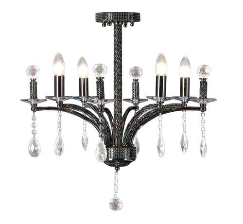 Dan Pendant 4 Light E14 Black Chrome/Crystal