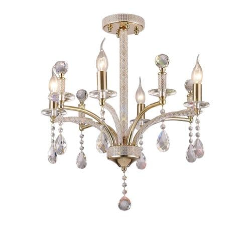 Dan Pendant 4 Light E14 French Gold/Crystal