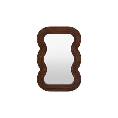 Dark wood wavy mirror FOE119190