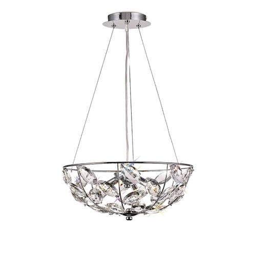 Darwin Pendant 4 Light G9 Polished Chrome/Crystal