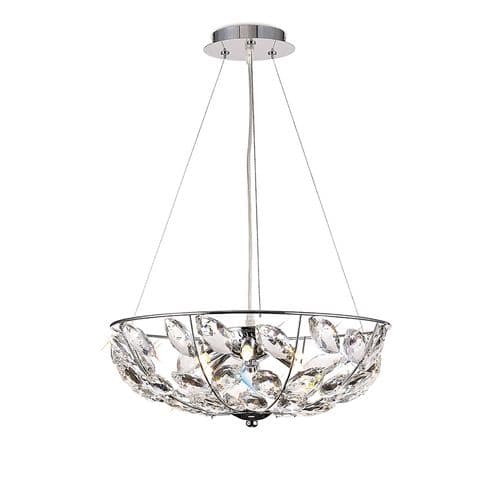 Darwin Pendant 6 Light G9 Polished Chrome/Crystal