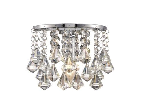 Acton Wall Lamp 1 Light E14 Switched Polished Chrome/Prism Crystal