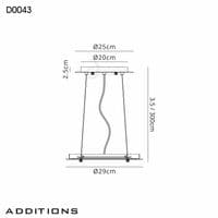 Additions 300mm, 3m Universal Suspension Plate c/w Power Cable For Lowering Flush Fittings,