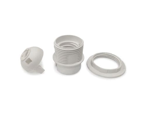 Additions E27 White Lampholder With Shade Ring Support