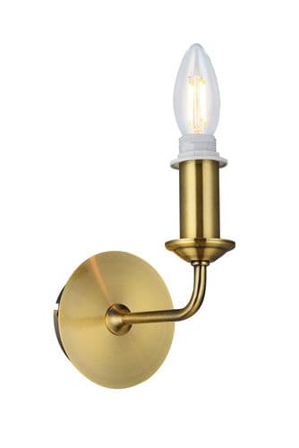 Aberbran 1 Light Switched Wall Lamp Without Shade, E14 Antique Brass