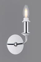 Aberbran 1 Light Switched Wall Lamp Without Shade, E14 Polished Chrome