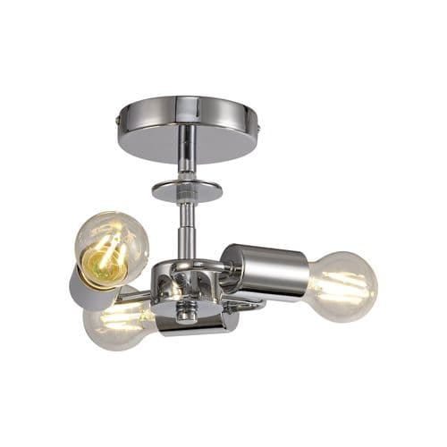 Baymont Polished Chrome 3 Light E27 Universal Drop Flush Ceiling Fixture
