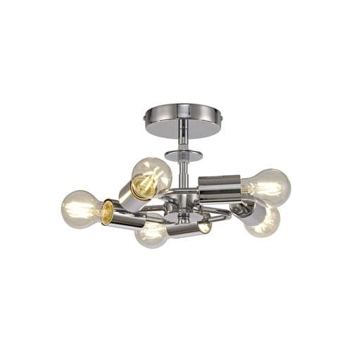 Baymont Polished Chrome 5 Light E27 Universal Drop Flush Ceiling Fixture