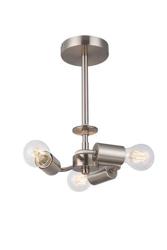 Baymont Satin Nickel 3 Light E27 Universal Semi Ceiling Fixture