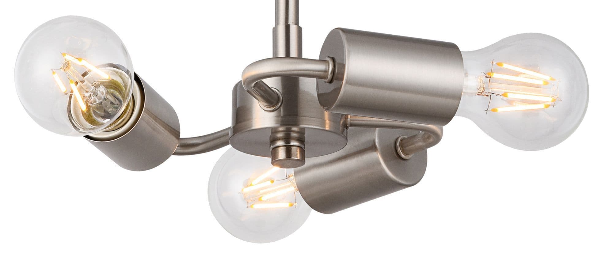 Baymont Satin Nickel 3 Light E27 Universal Semi Ceiling Fixture
