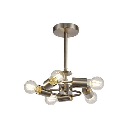 Baymont Satin Nickel 5 Light E27 Universal Semi Ceiling Fixture