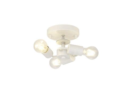 Baymont White 3 Light E27 Universal Flush Ceiling Fixture