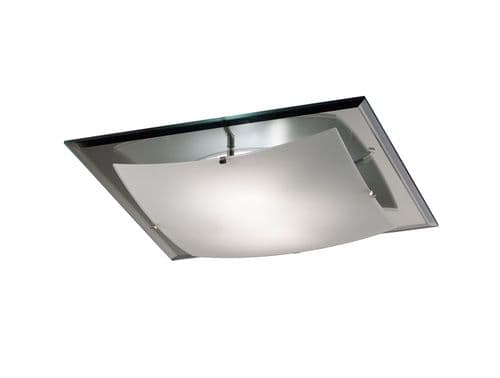 Brooklyn Ceiling, 420mm Square, 3 Light E27 Frosted/Smoked Mirror