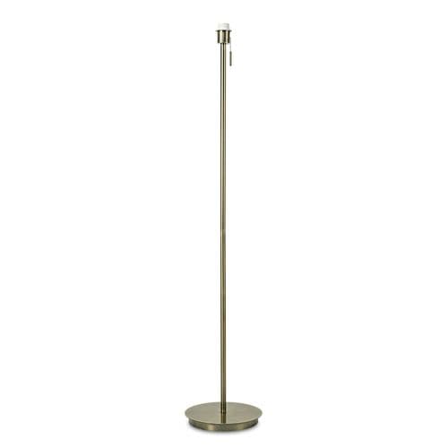 Carlton Round Flat Base Floor Lamp Without Shade, Antique Brass Switched Lampholder