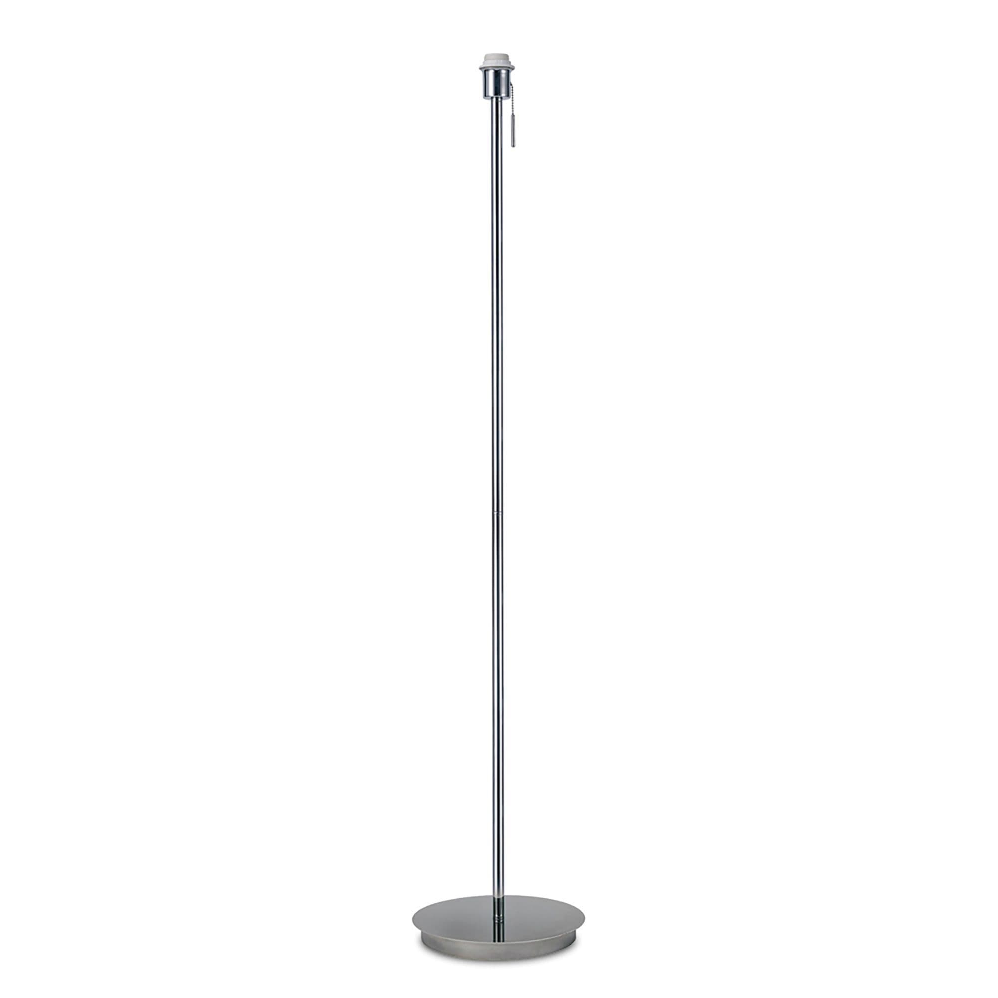 Carlton Round Flat Base Floor Lamp Without Shade Polished Chrome