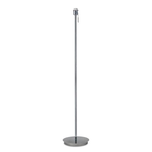 Carlton Round Flat Base Floor Lamp Without Shade, Polished Chrome Switched Lampholder
