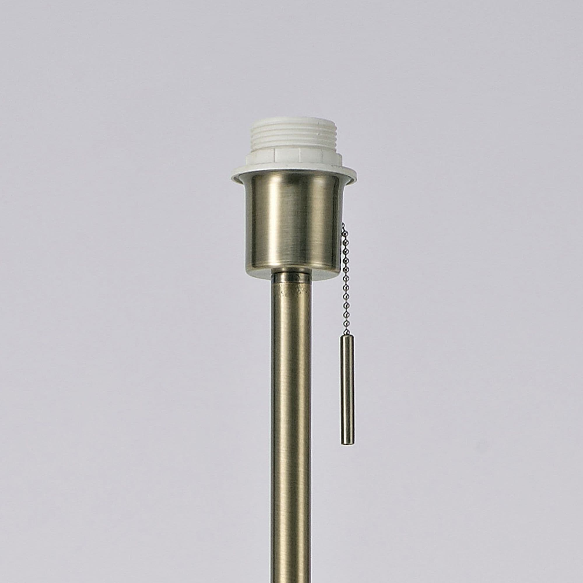 Carlton Round Flat Base Floor Lamp Without Shade Antique Brass Switched