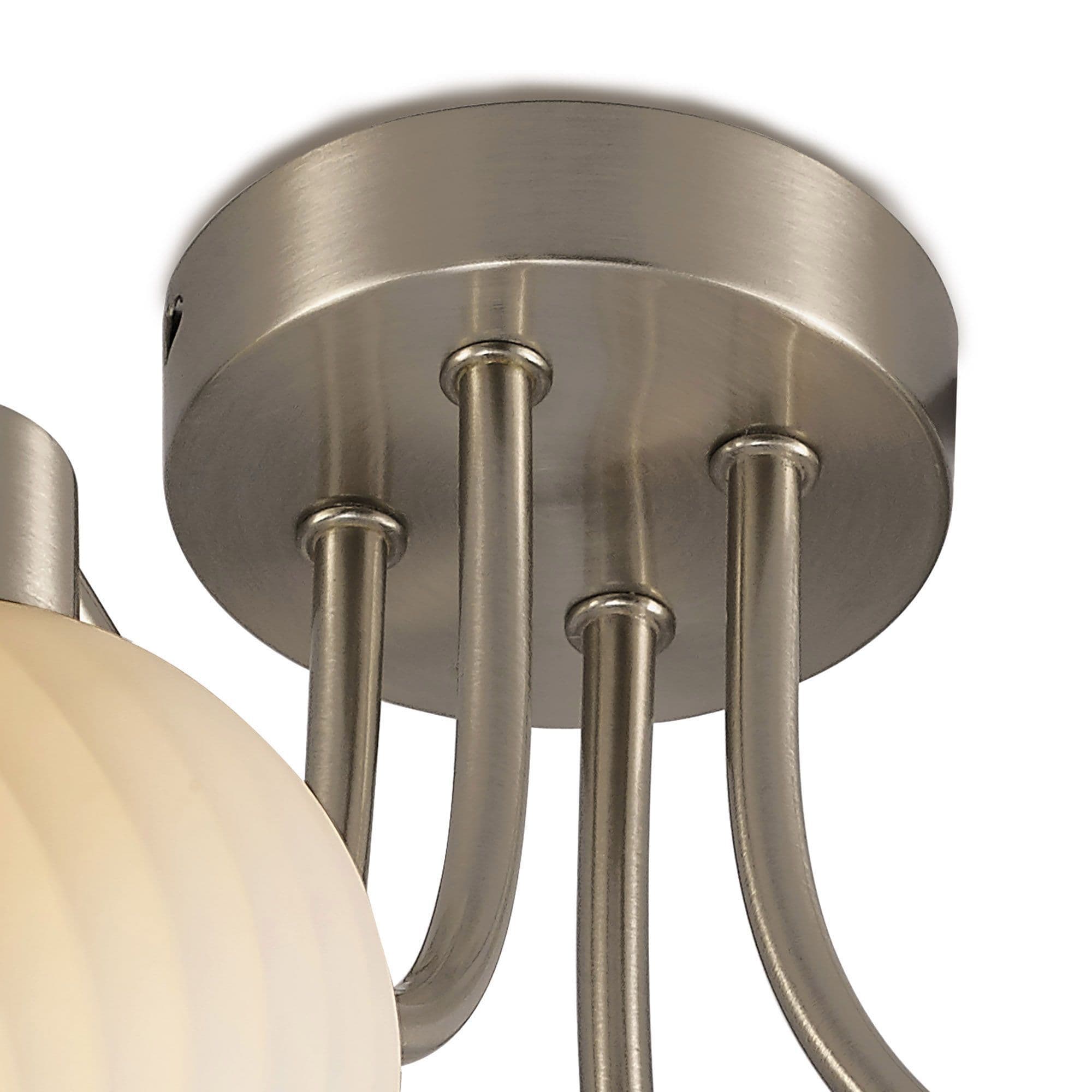 Vintage Satin Nickel Ceiling Light - 3 Way E27 Lamp Base - Semi Flush, High-Quality - Perfect for Any Room main image 0