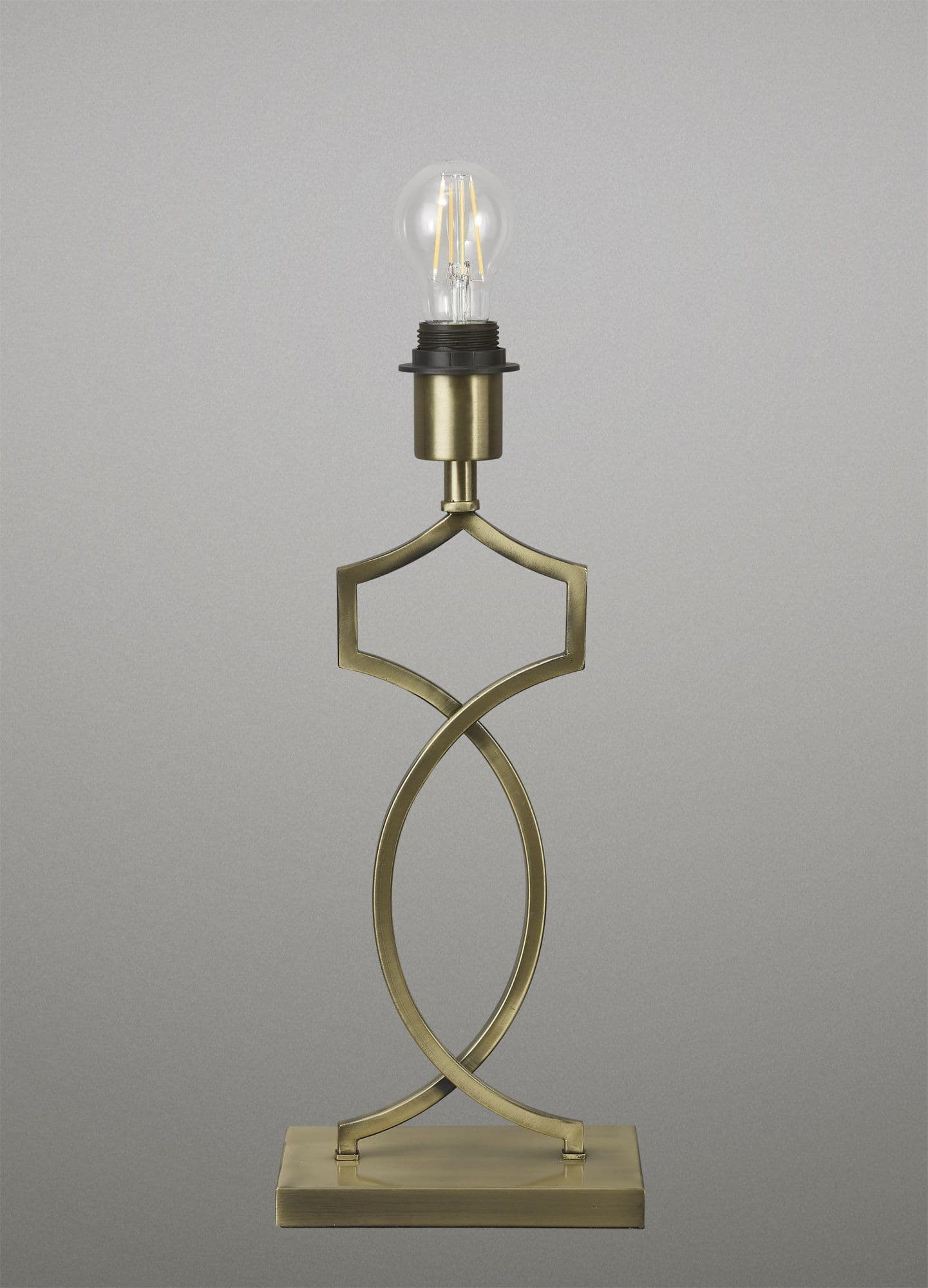 Courtyard Rectangular Base Table Lamp Without Shade Inline Switch