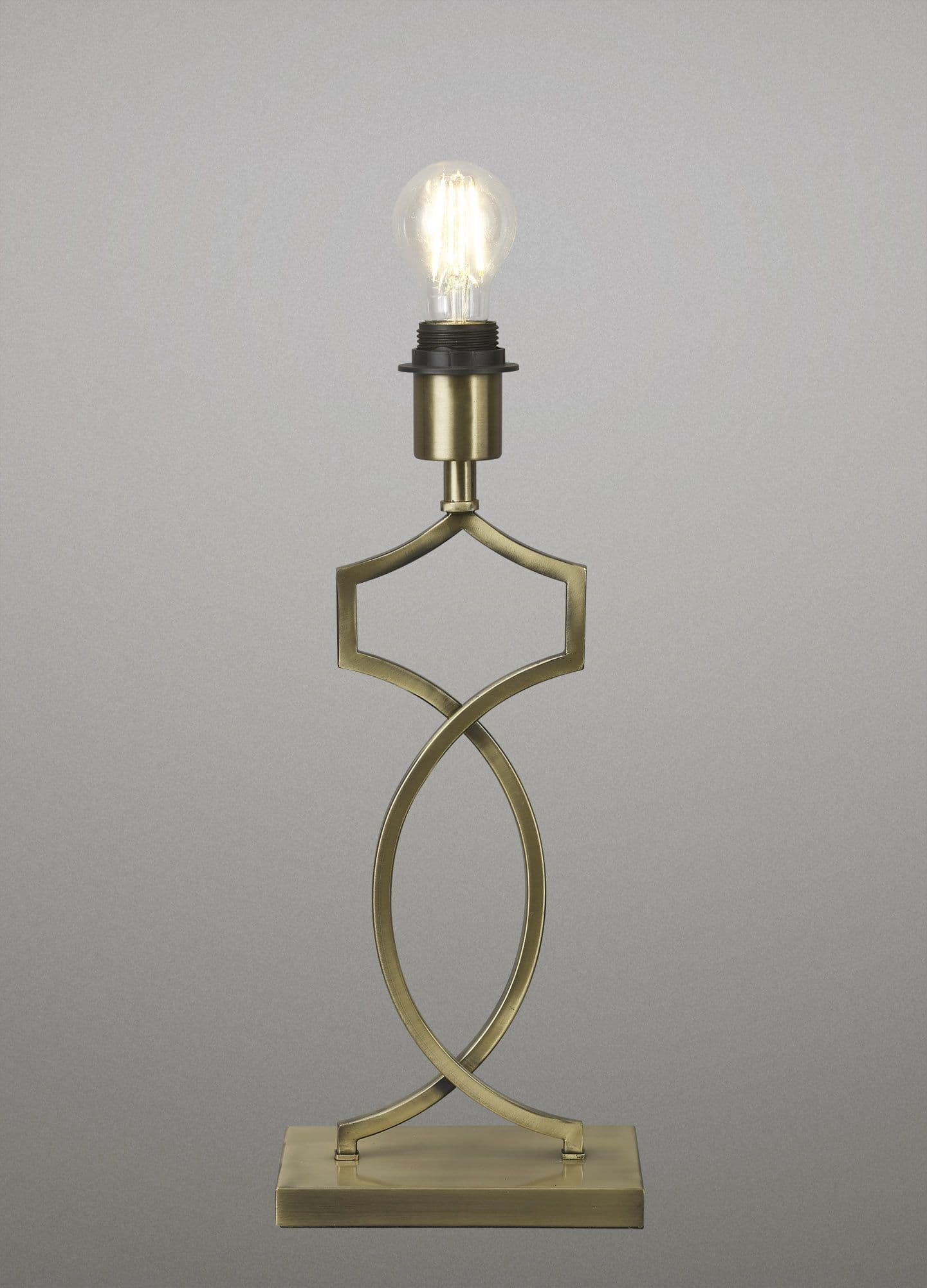 Courtyard Rectangular Base Table Lamp Without Shade Inline Switch