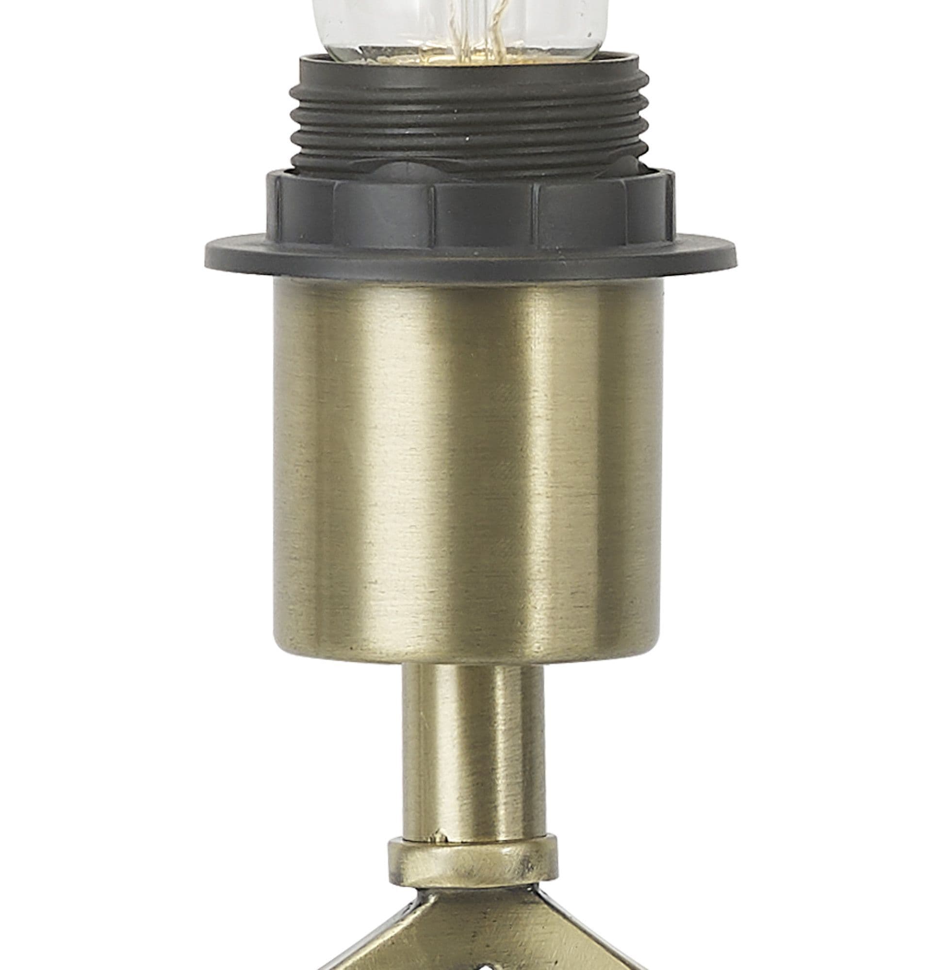 Courtyard Rectangular Base Table Lamp Without Shade Inline Switch