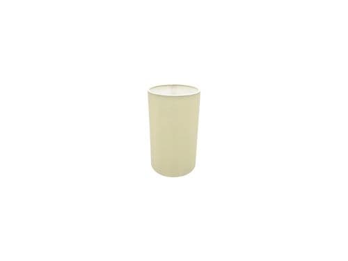 Serena Round Cylinder, 120 x 200mm Faux Silk Fabric Shade, Ivory Pearl/White Laminate