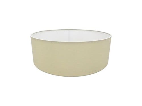 Serena Round Cylinder, 450 x 150mm Faux Silk Fabric Shade, Ivory Pearl/White Laminate