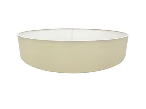 Serena Round Cylinder, 600 x 150mm Faux Silk Fabric Shade, Ivory Pearl/White Laminate