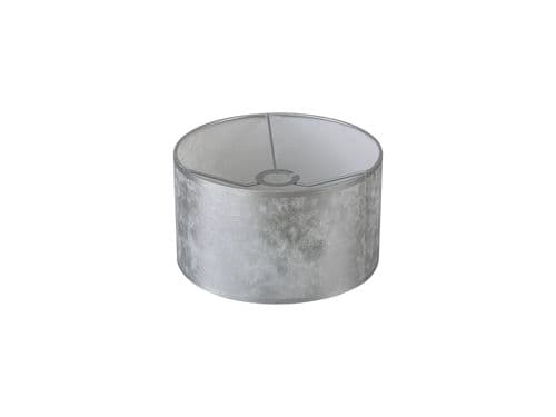 Sigma Round Cylinder, 300 x 170mm Silver Foil With White Lining Shade