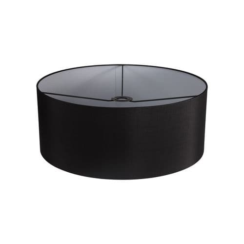 Sigma Round Cylinder, 500 x 200mm Faux Silk Fabric Shade, Black/White Laminate