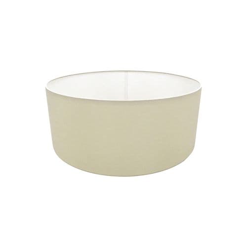 Sigma Round Cylinder, 500 x 200mm Faux Silk Fabric Shade, Ivory Pearl/White Laminate