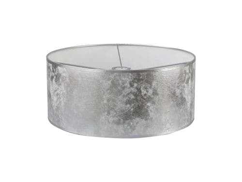 Sigma Round Cylinder, 500 x 200mm Silver Foil With White Lining Shade