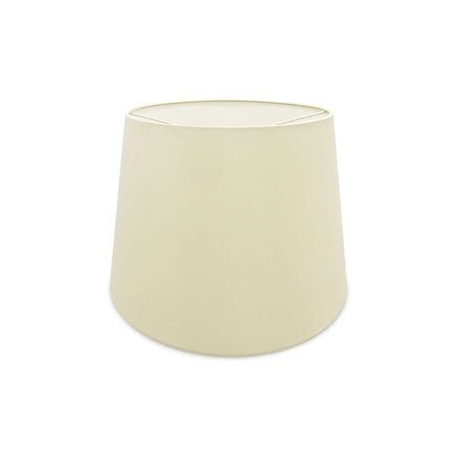 Sutton Dual Mount Round Empire, 350/450 x 280mm Faux Silk Fabric Shade, Ivory Pearl/White