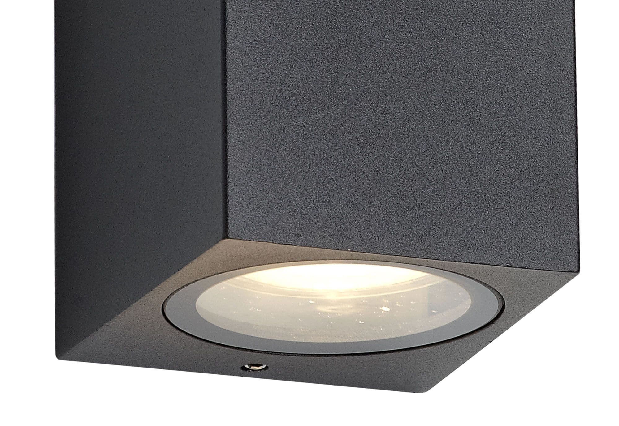 Tomar Outdoor Rectangle Wall Lamp 2 x GU10 IP54 Sand Black