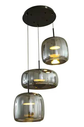 Decore Smokey grey 3 Pendant Ceiling lights LL8905